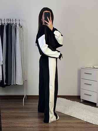 Жіночий прогулянковий костюм-двійка: кофта та штани велюр Чорний, 42/44 Одеса