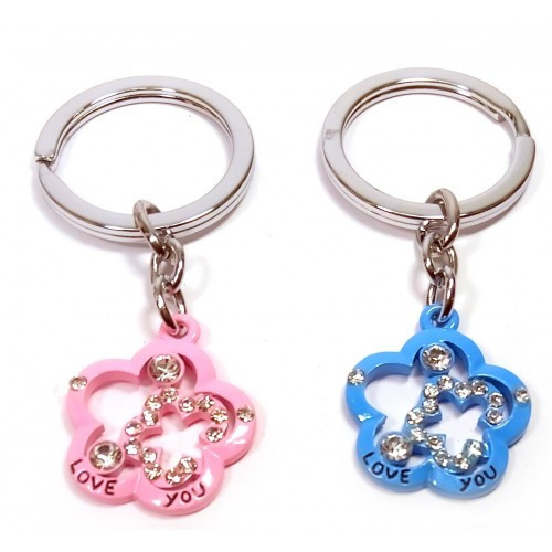 Брелок под ключи сине-розовые Цветочки Киев - изображение 1