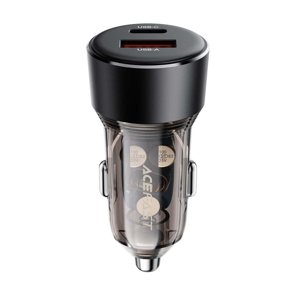 Автомобільний зарядний пристрій ACEFAST B12 60W (USB-A+USB-C) dual-port car charger Black Одеса - фото 1