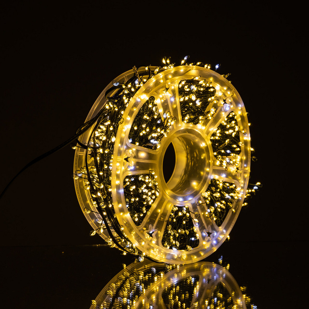 Garlando Новорічна гірлянда кімнатна роса Хвойна лапа 50 м 1500 LED зелений провід Жовте сяйво Киев - изображение 3