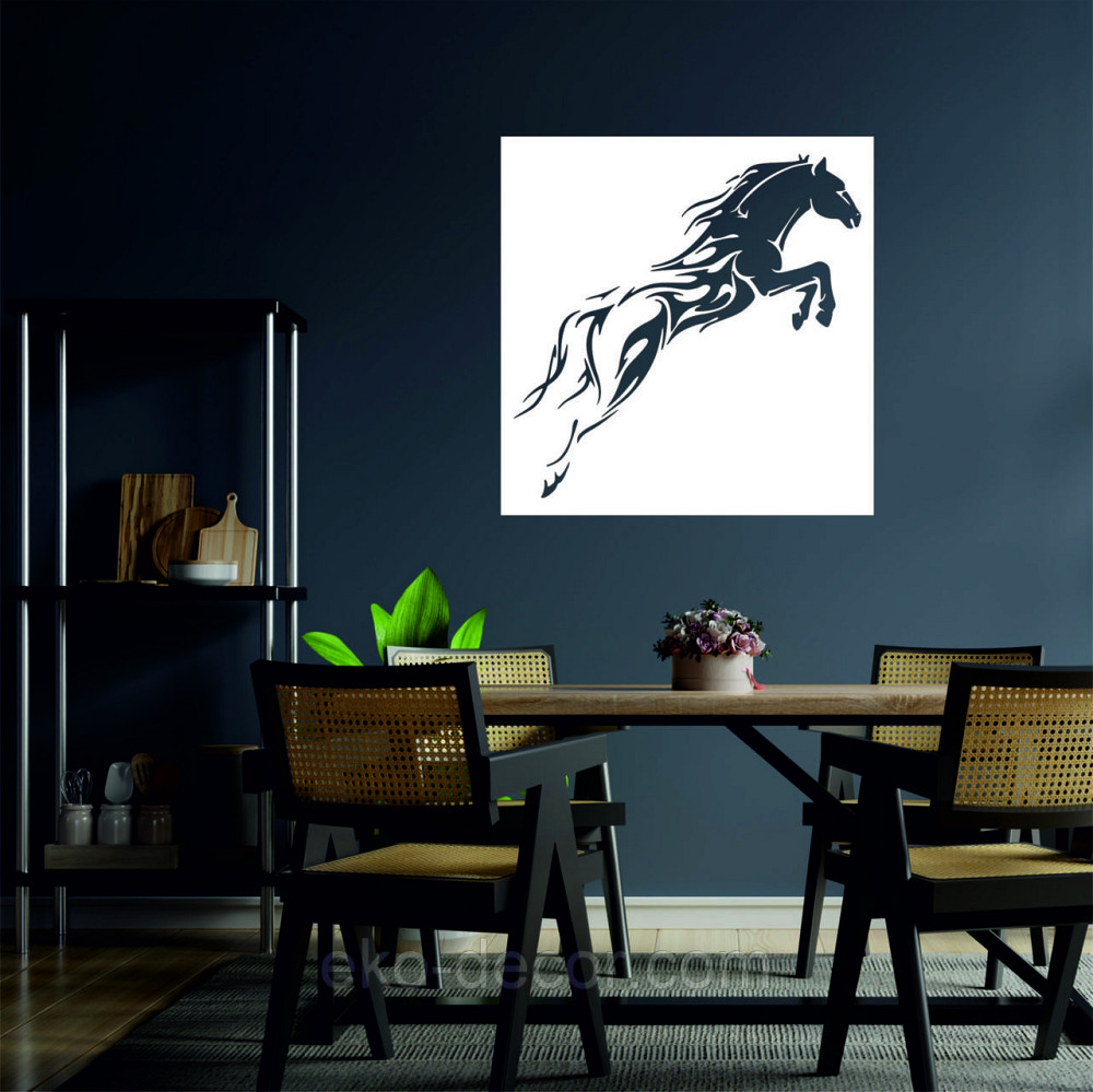 Декоративное настенное Панно «Лошадь» Декор на стену 90*90 см, Белый Киев - изображение 2