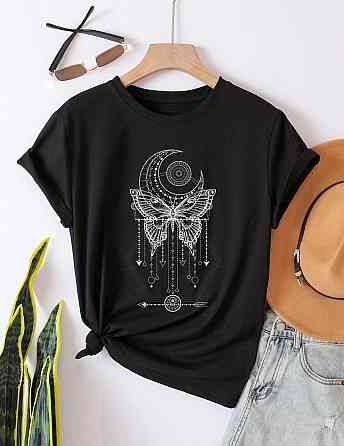 Футболка женская с принтом  46 Черная 2664084166 Днепр