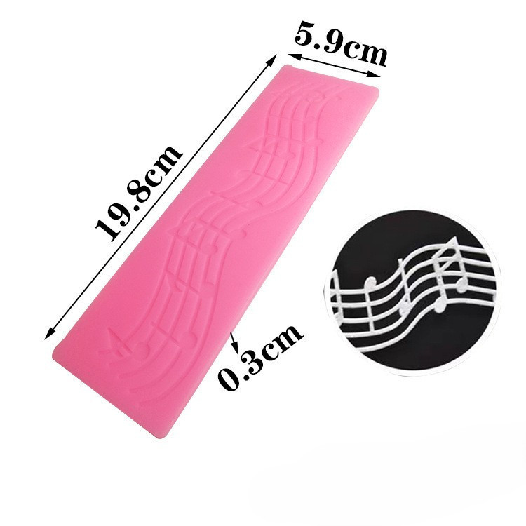 Молд силиконовый Ноты 198 на 59 мм розовый Киев - изображение 3