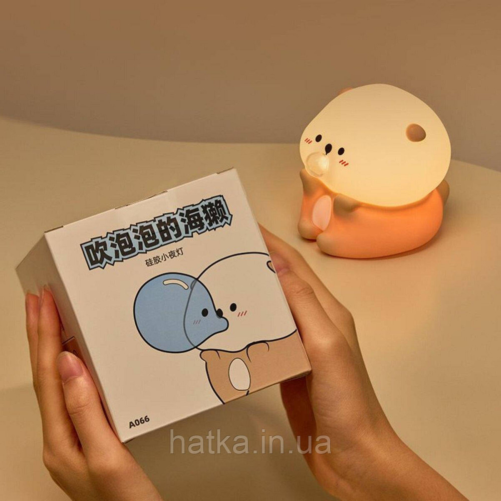 Нічник дитячий силіконовий сенсорний Видра VALESO A066 для спальні акумуляторний Київ - фото 6