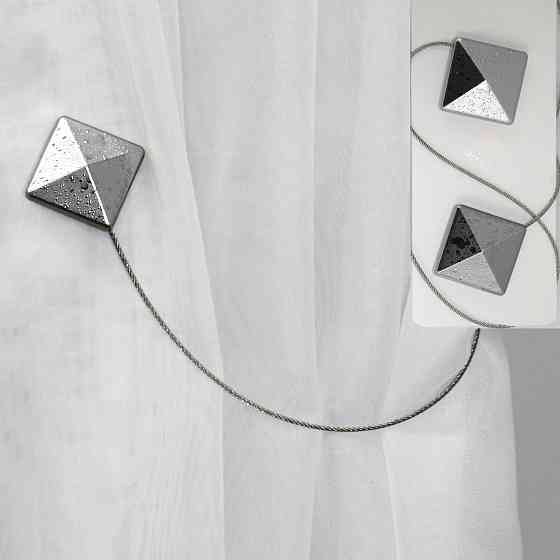 Магніти для штор і гардин (207м) Квадрат набір 2 шт Сріблястий (81-118) Київ