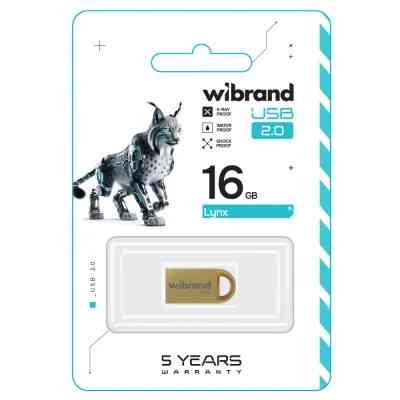 USB флеш накопитель Wibrand 16GB lynx Gold USB 2.0 (WI2.0/LY16M2G) Винница