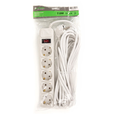 Мережевий фільтр живлення PowerPlant 7 м, 5 розеток, 3x1.5мм2, евростандарт (JY-1056/7) (PPSA10M70S5) Вінниця - фото 2