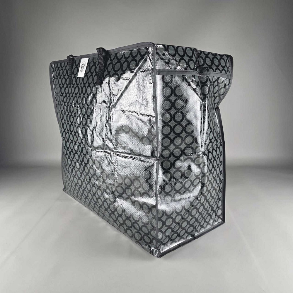 Сумка хозяйственная на змейке на змейке , полипропиленовая,  с цветным рисунком  №4 Шахматы+круги (54x46x25) (1 шт) Харьков - изображение 7