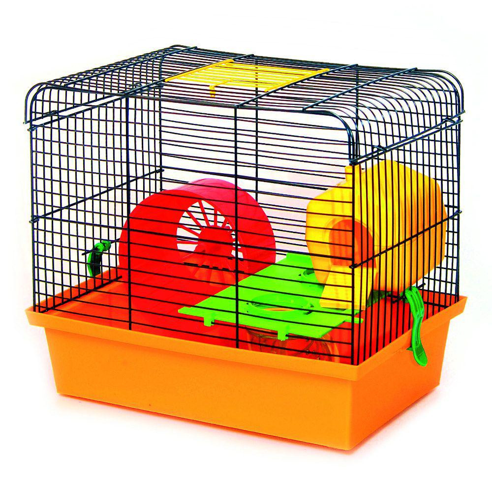 Декоративна клітка Хом'як 1 Люкс для гризунів з барабаном, тунелем та поличками (33 х 23 х 29 см), Лорі Київ - фото 1