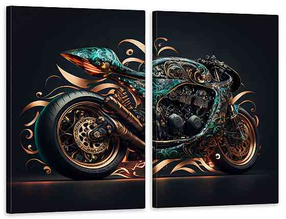 Модульная картина в гостиную / спальню   Мотоцикл  TLV-2_129 70x102 см Киев