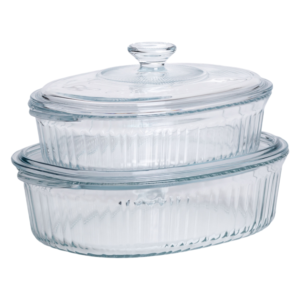 Набор овальных стеклянных форм для запекания с крышками Киев - изображение 1