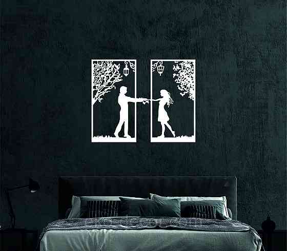 Декоративное настенное Панно «Девушка и парень» Декор на стену 90*71 см, Белый Киев