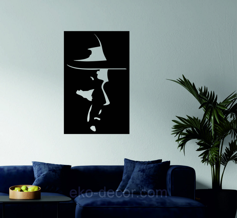 Декоративное настенное Панно «Силуэт мужчины», Декор на стену 90*57 см, Черный Киев - изображение 5