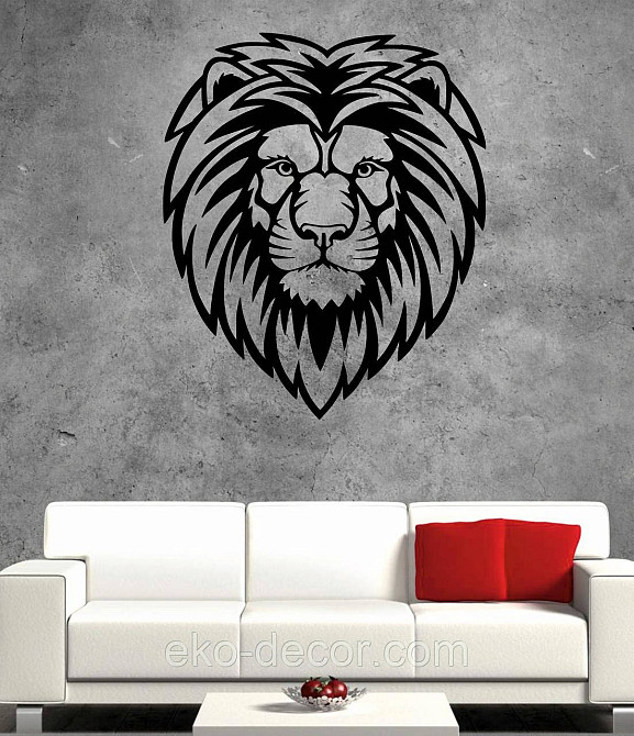 Декоративное настенное Панно «Лев» Декор на стену 90*76 см, Черный Киев - изображение 7