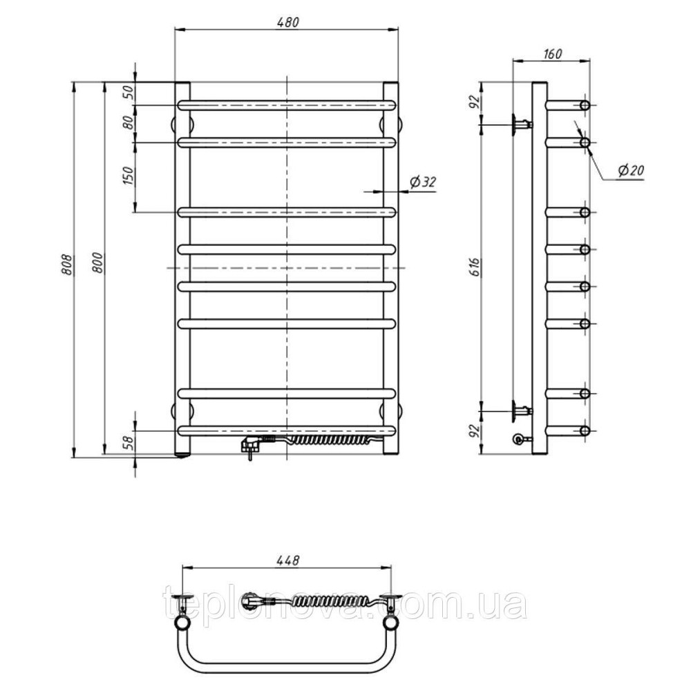 Сушарка для рушників Симфонія 480х800 права Чернівці - фото 3