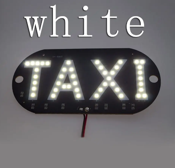 Автомобільне LED табло Таксі TAXI 12В біле з присосками для скла та підключенням до бортової мережі авто Київ - фото 5