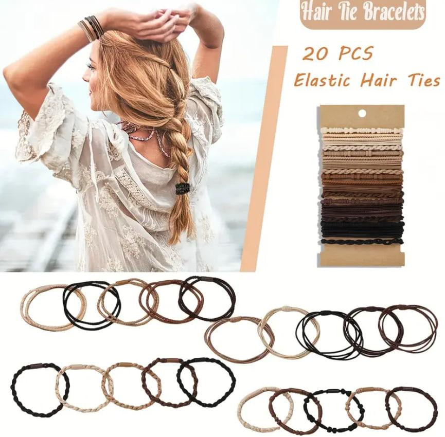 Набор резинок-браслетов в стиле бохо Женские резинки для волос, аксессуары, подарок, 20 шт. Киев - изображение 2