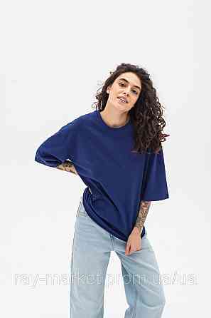 Футболка оверсайз RAY OVERSIZE женская темно-синяя (U0104W-Navy Blue) Киев