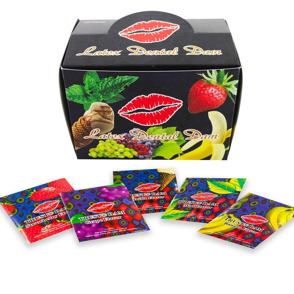 Набір латексних серветок Latex Dental Dams Assorted 100 шт Sex Aura Київ - фото 1