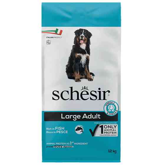 Schesir Dog Large Adult Fish ШЕЗІР ДОРОСЛИЙ ВЕЛИКИХ РИБА сухий монопротеїновий корм для собак великих порід Київ