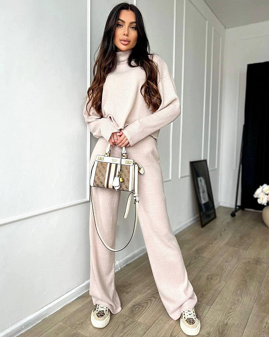 Жіночий теплий базовий костюм: кофта і штани ангора рубчик Одеса - фото 4