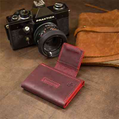 Портмоне Grande Pelle Матовое винтажное Бордовое (11454) Винница