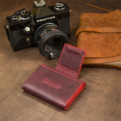 Портмоне Grande Pelle Матове вінтажне Бордове (11454) Вінниця - фото 5