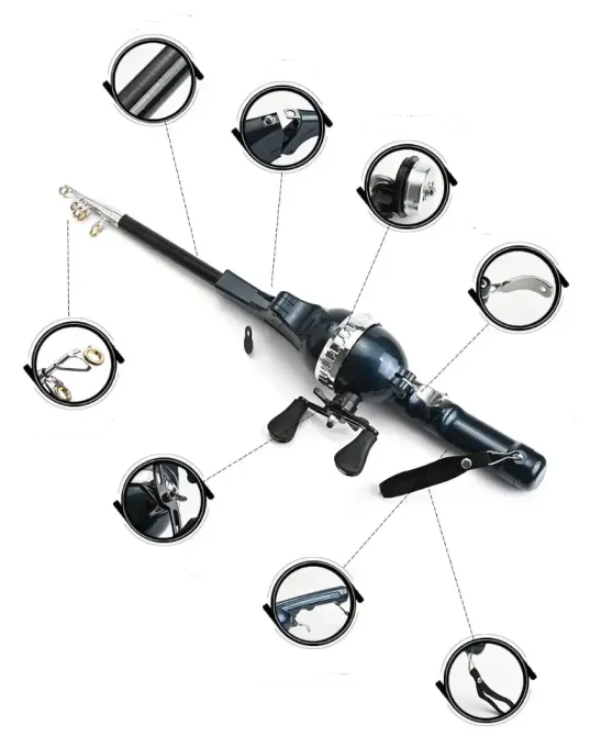 Удочка спиннинг складная телескопическая / Мини спиннинг для рыбалки Коломия - фото 6