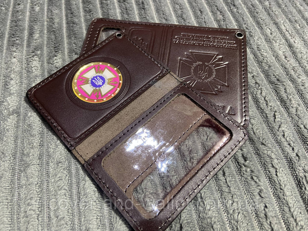 Шкіряна обкладинка ДССЗЗІ держспецзв'язок з пластиковим шевроном Київ - фото 1