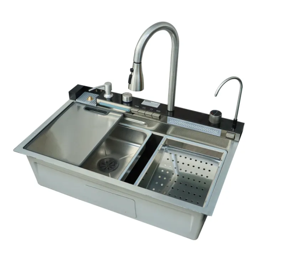 Мийка багатофункціональна Mixxus MH7546-SET-06 Decor SS Color з вбудованим змішувачем з нерж. сталі (MI8465) Київ