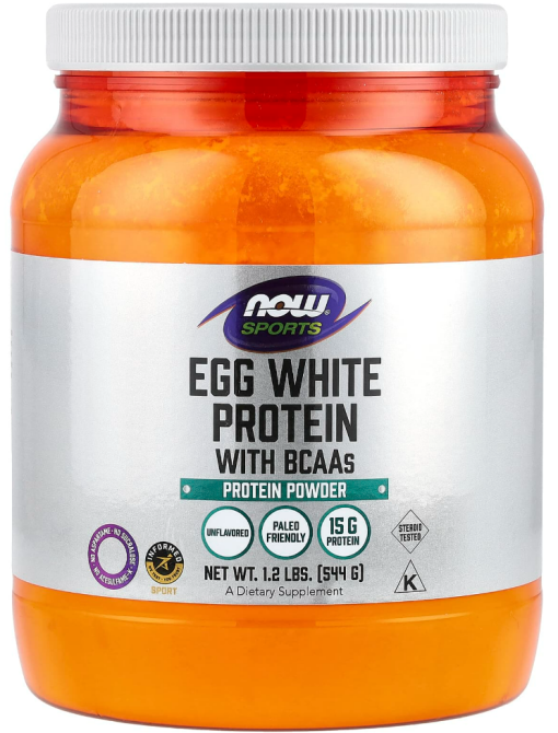 Яєчний протеїн з BCAA NOW Foods Sports Egg White Protein BCAAs NOW Foods Sports без смаку 544 г Київ - фото 1