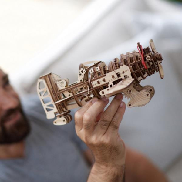 Дерев'яний механічний 3D конструктор Ugears Літак Скажений Шершень (70183) Харків - фото 7