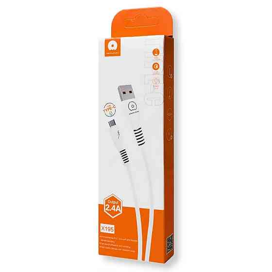 Кабель WUW-X195 USB Type-C 2,4A 1m white Одеса