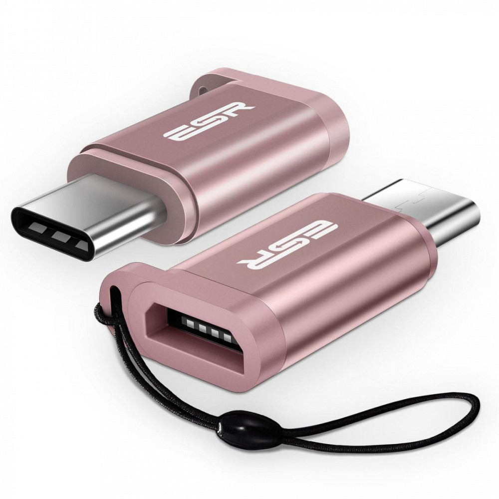 Перехідник Micro USB до USB-C ESR (Рожевий) Миколаїв - фото 3