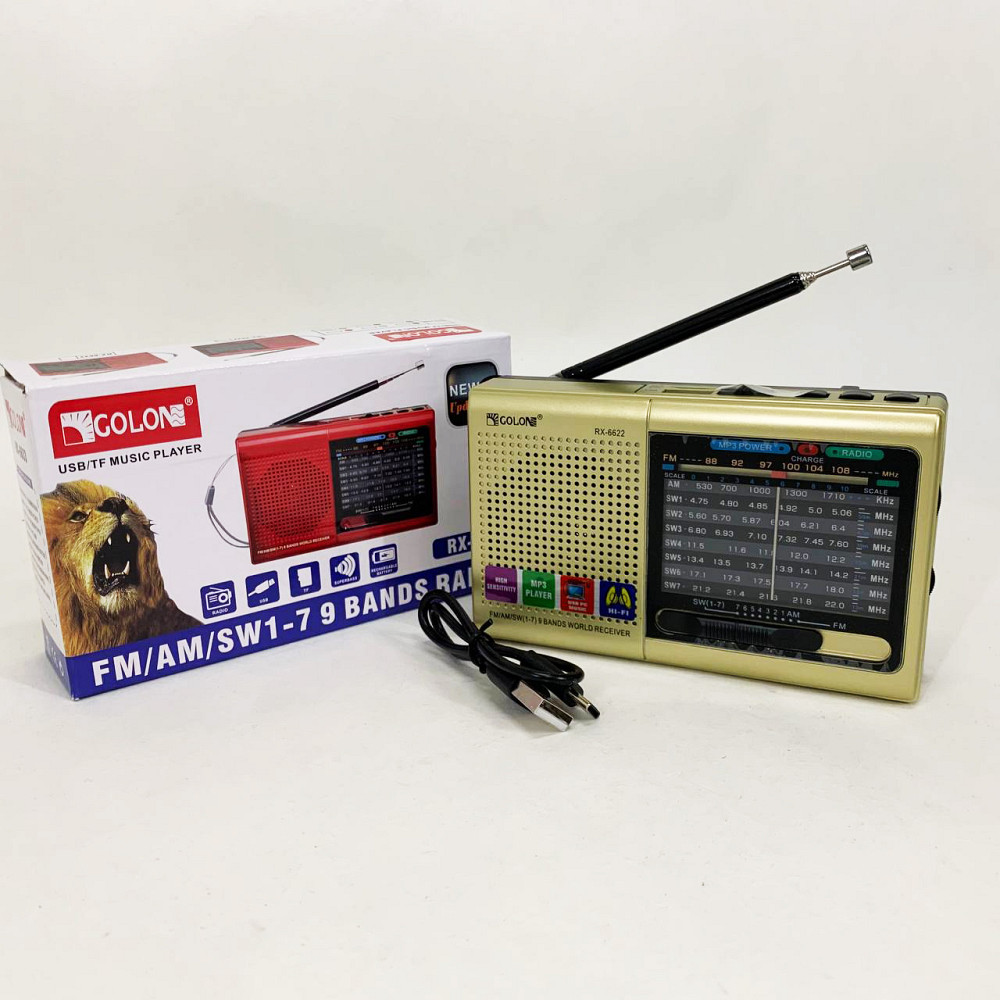 Радіо портативне переносне MP3 USB Golon RX-6622, FM-радіоприймач, Радіоприймачі фм HF-27 Івано-Франківськ - фото 10