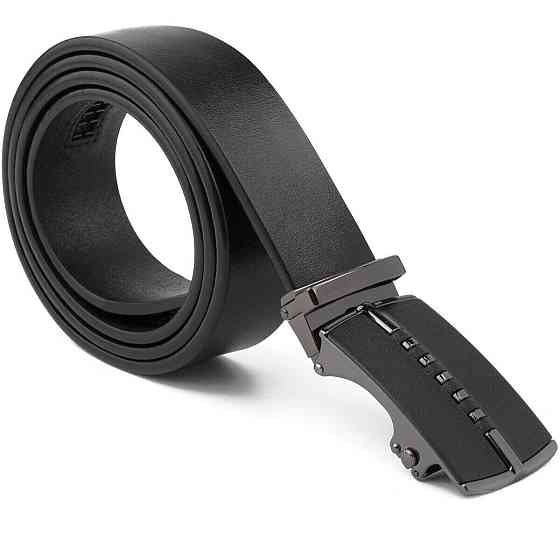 Ремінь чоловічий з пряжкою автомат матовою Vintage 20318 Чорний Київ