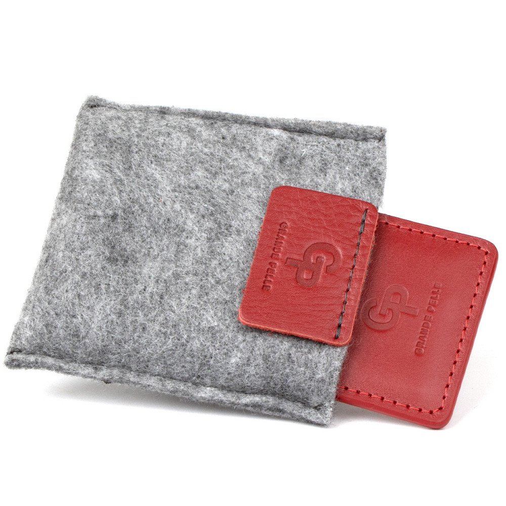 Винтажный кожаный картхолдер GRANDE PELLE 11505 Красный Киев - изображение 7