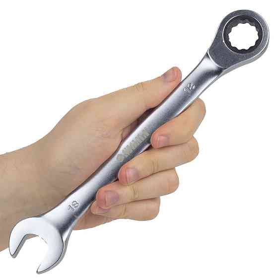 Ключ рожково-накидный трещеточный 18мм CrV satine SIGMA (6022181) Ровно