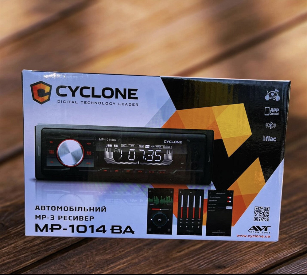 Автомагнитола Cyclone MP-1014 Bluetooth, поддержка FLAC, красная подсветка, 1DIN Киев - изображение 1