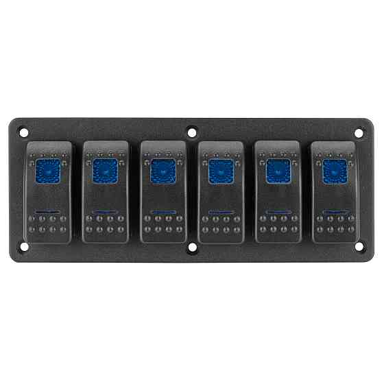 Панель переключения на 6 кнопок, синий LED Киев