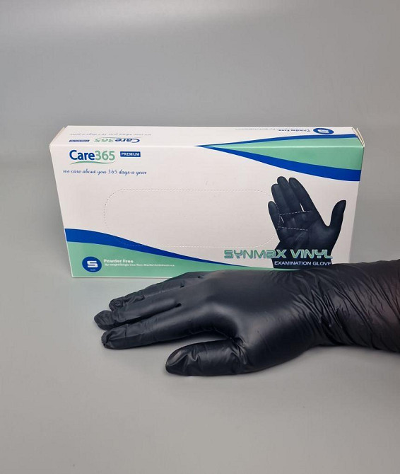 Рукавиці Вініл Чорні (100 шт.) розмір S "CARE 365" (1 пачка) Харків - фото 4