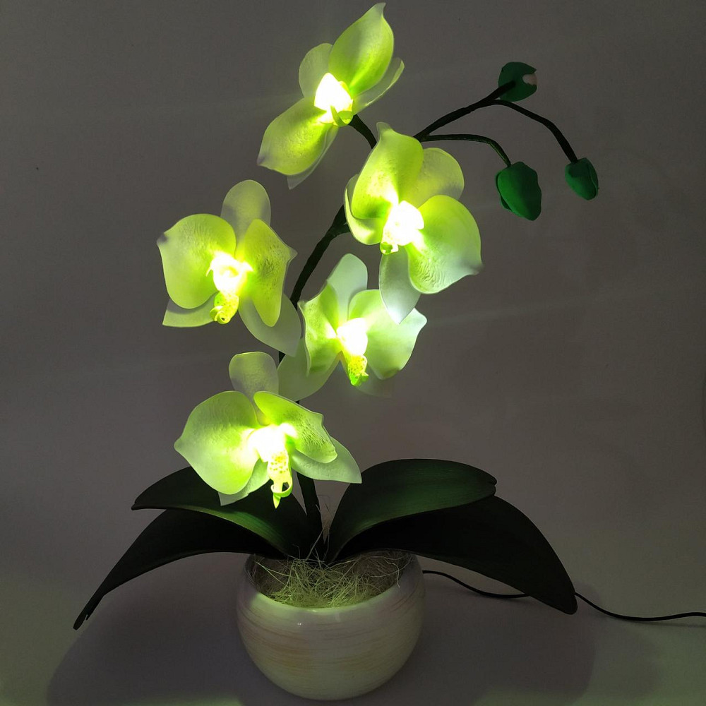 Світильник-нічник "Орхідея Біло-салатова" Дніпро - фото 2