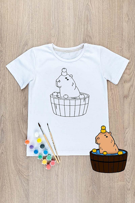 Футболка-розмальовка дитяча Капібара топюрма Одяг Київ - фото 2