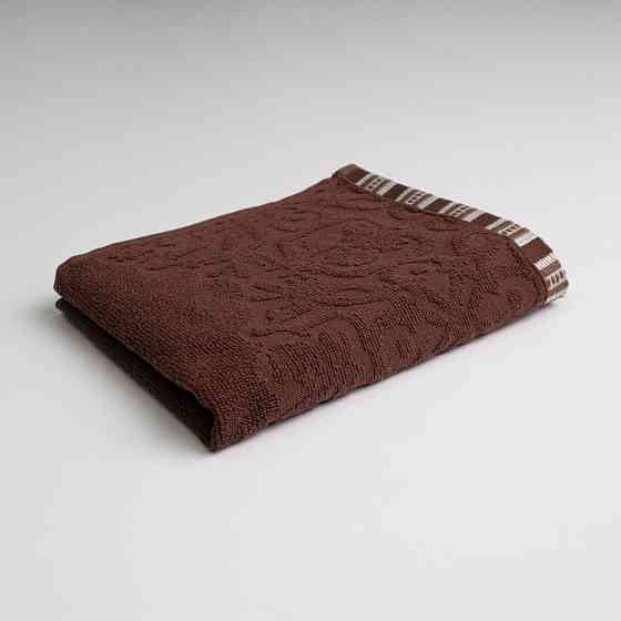 Полотенце для рук и лица махровое с орнаментом GM Textile 40х70см 400г/м2 (Коричневый) Сумы
