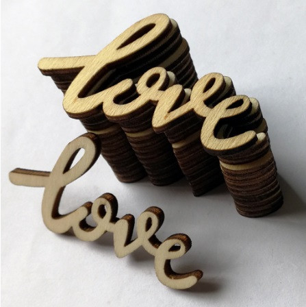 Набір дерев'яних табличок Love 15 штук 5 на 3 см коричневий Київ - фото 2