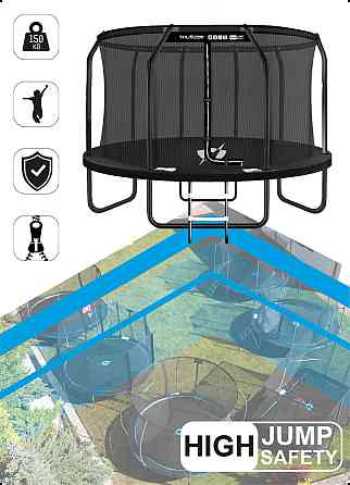 Батут THUNDER INSIDE ELITE з внутрішньою сіткою 16 футів 488 чорний Київ