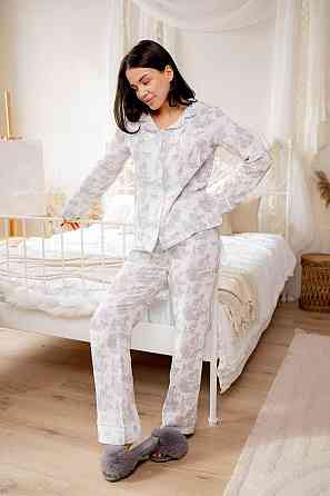 Женский комплект из натуральной ткани Диор серый, Молочный, XS-S Харьков