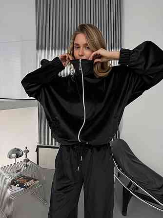 Женский стильный повседневный велюровый костюм двойка Одесса