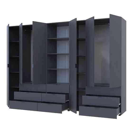 Шафа для одягу Doros Гелар Графіт 3+3ДСП з пеналом 292.4х49.5х203.4 (DRS-011924) Львів