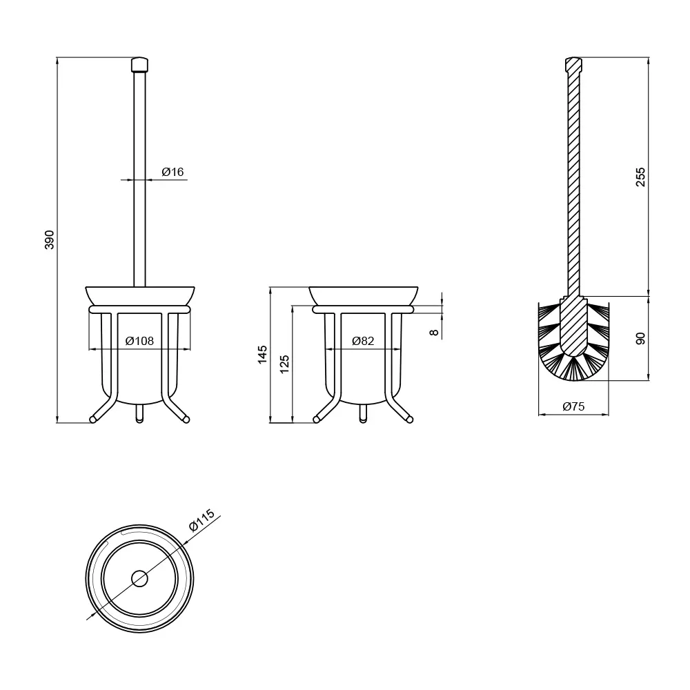 Йоржик Lidz Oreo 0504 підлоговий (матове скло) LDORE0504CRM32477 Chrome Київ - фото 5